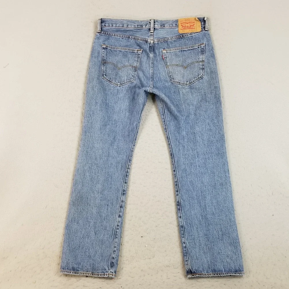 Levis Jeans Mens 36x32 Blue 501 Original Fit Straight Leg Button Fly 100% Cotton